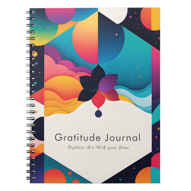 Cuaderno Colorido Diario de Gratitud Personalizado (Frente)