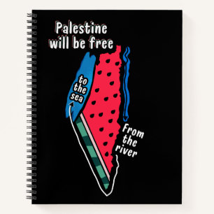 Cuaderno colorido diseño gráfico del mapa de la sandía pale