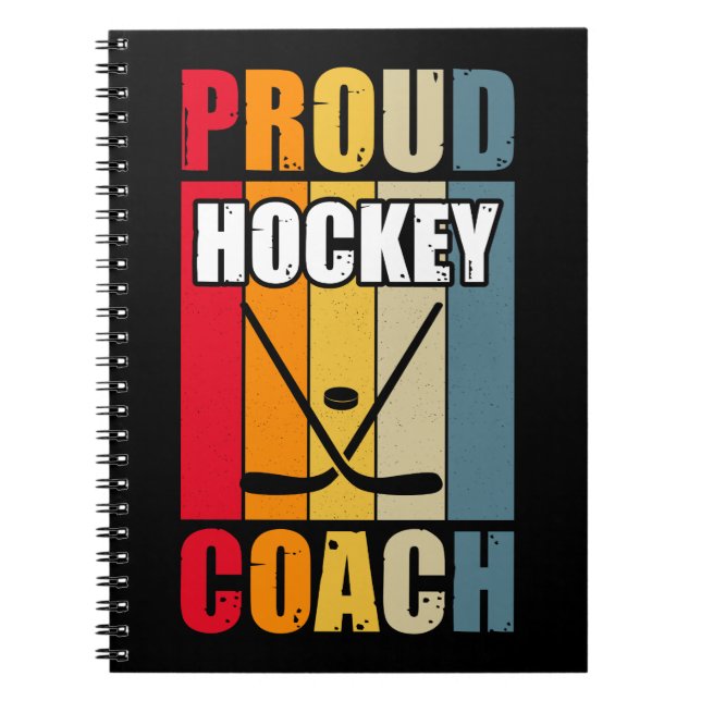 Cuaderno Colorido entrenador de hockey orgulloso (Frente)