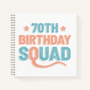 Cuaderno Colorido escuadrón de cumpleaños número 70
