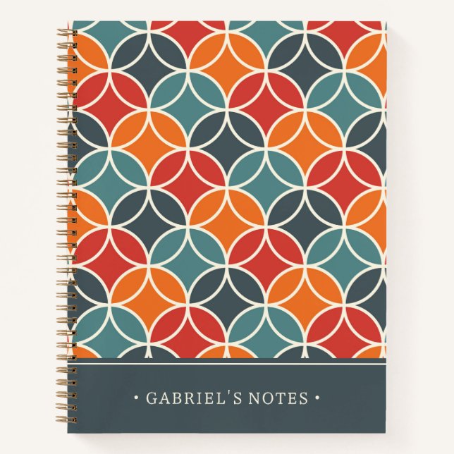 Cuaderno Colorido estilo moderno de mediados del siglo | Añ (Anverso)