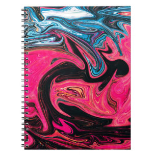 Cuaderno Colorido fondo de pintura marbleizada. Mamáes líqu