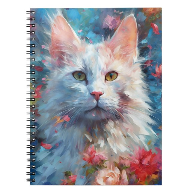 Cuaderno Colorido gato angora turco (Frente)