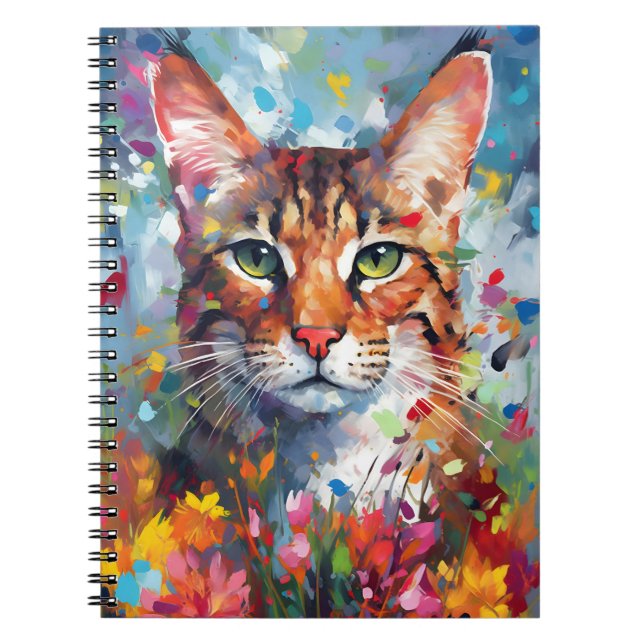 Cuaderno Colorido gato de Savannah (Frente)