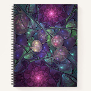 Cuaderno Colorido Glittering Moderno Resumen Arte Fractal