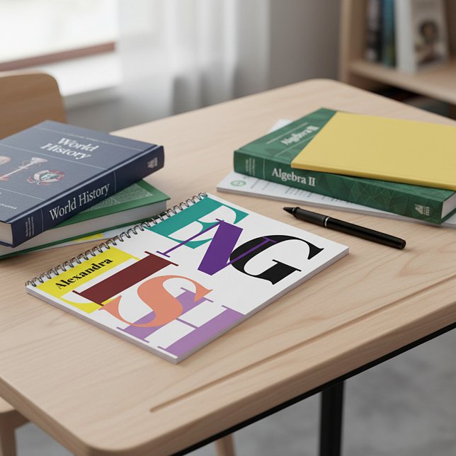 Cuaderno Colorido "INGLÉS" personalizado (Subido por el creador)