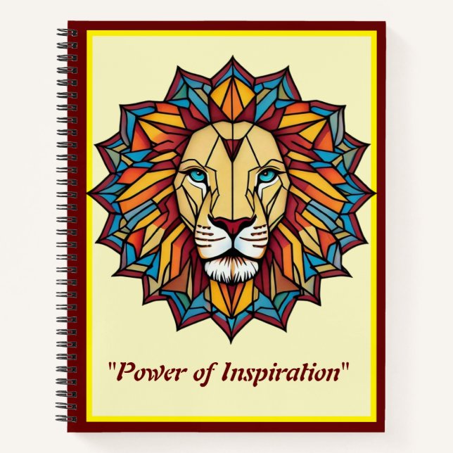 Cuaderno "Colorido León Mandala: Diseño de Arte Geométrico" (Anverso)
