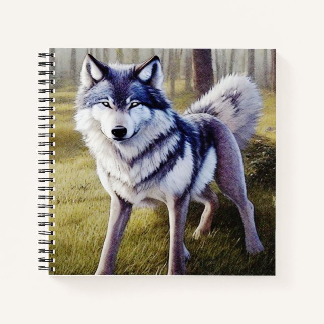 Cuaderno Colorido lobo de pie (Anverso)