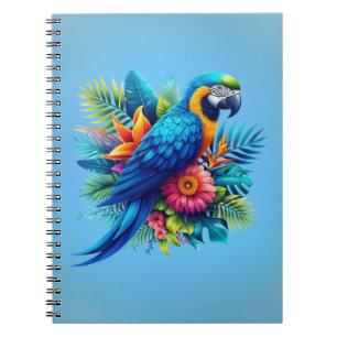 Cuaderno Colorido macao tropical azul