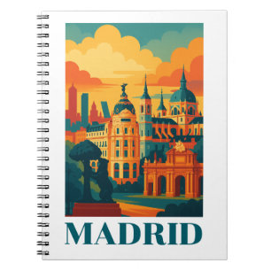 Cuaderno Colorido Madrid España Viaje de época