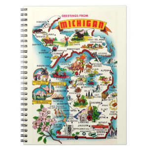 Cuaderno Colorido mapa de cosechas Michigan