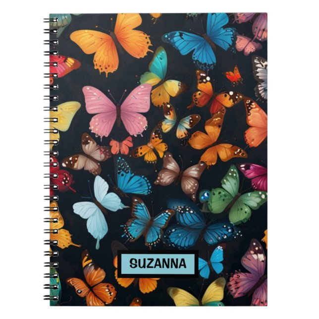 Cuaderno Colorido Mariposa Lindo Personalizado  (Frente)