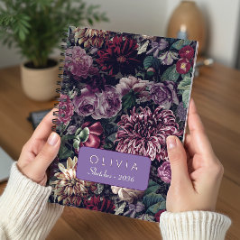Cuaderno Colorido Monograma Floral Vintage