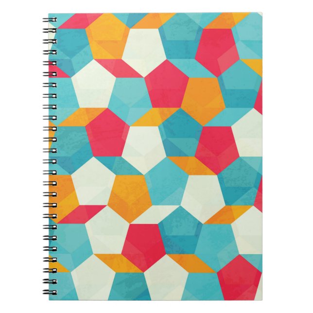 Cuaderno Colorido Mosaico, Patrón Artístico Sin Marea. (Frente)