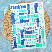 Colorido Multilingue Gracias Diario Gratitude