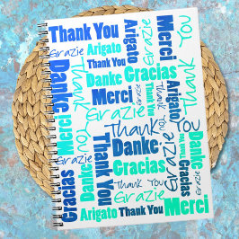 Cuaderno Colorido Multilingue Gracias Diario Gratitude