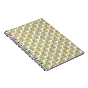Cuaderno Colorido Paisley Naranja Verde Lima