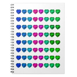 Cuaderno Colorido Patrón cardíaco piedras en el corazón