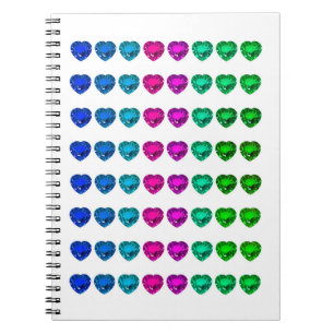 Cuaderno Colorido Patrón cardíaco piedras en el corazón
