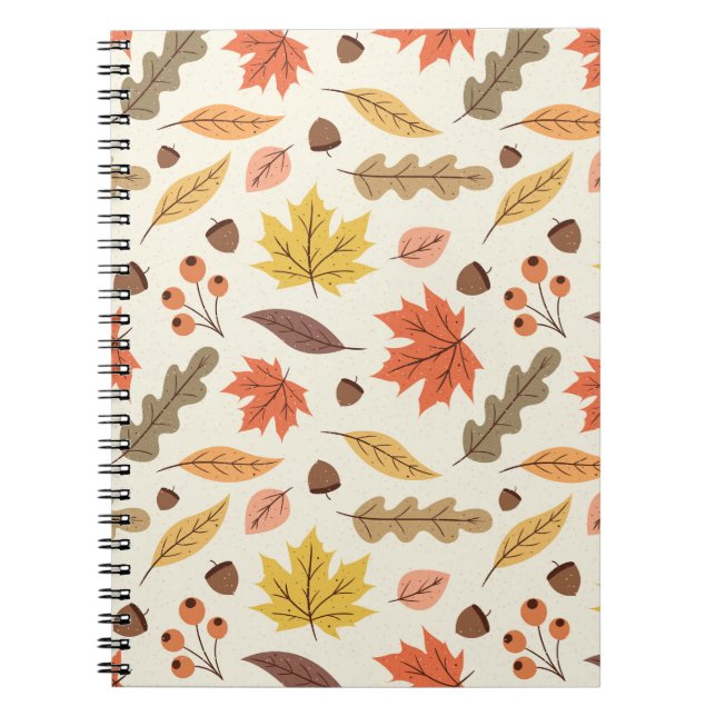 Cuaderno Colorido patrón de caída de hojas de otoño (Frente)
