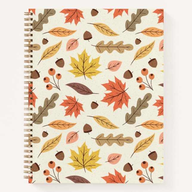 Cuaderno Colorido patrón de caída de hojas de otoño (Anverso)