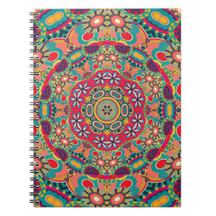 Cuaderno Colorido Patrón de Mandala de Caleidoscopio Orname