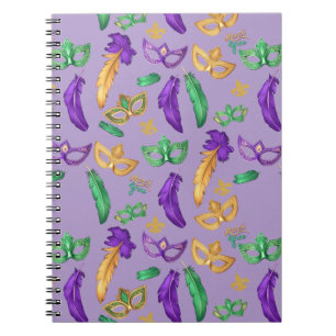 Cuaderno Colorido patrón de Mardi Gras