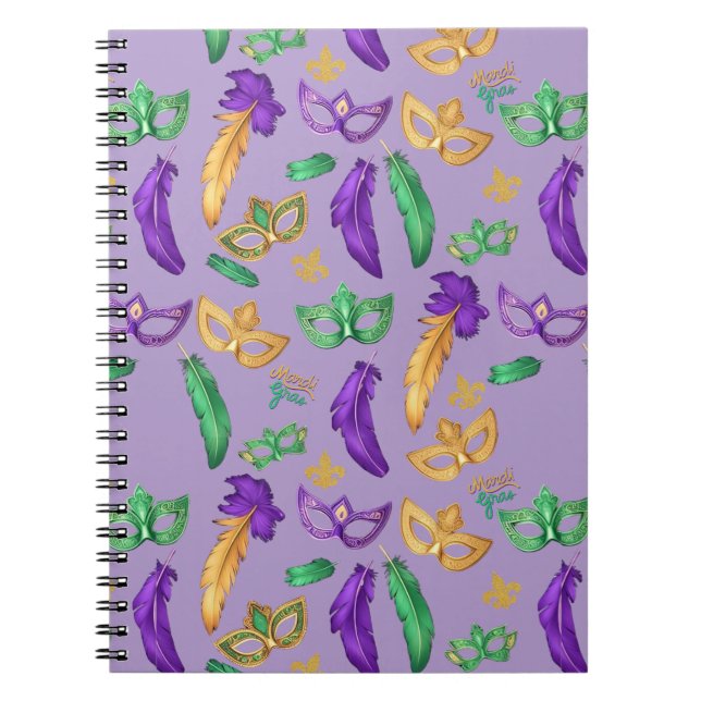 Cuaderno Colorido patrón de Mardi Gras  (Frente)
