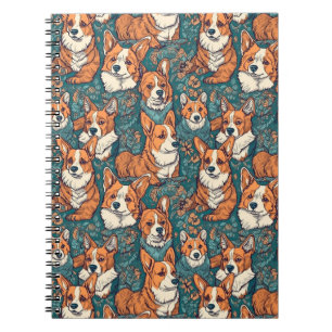 Cuaderno Colorido patrón de perro de Corgi - Perfecto para