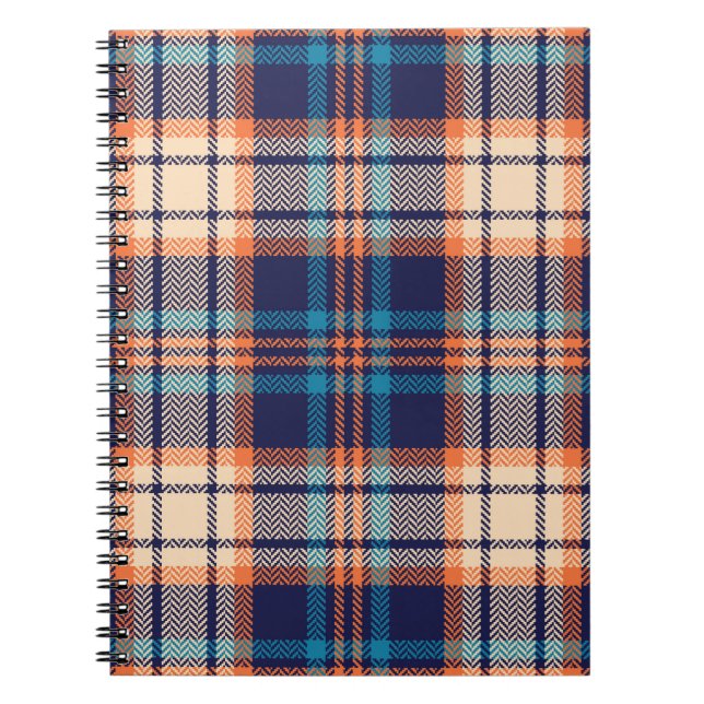 Cuaderno Colorido patrón de yeso azul, naranja, beige. Su (Frente)