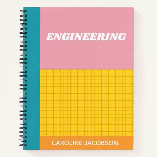 Cuaderno Colorido Personalizado de Ingeniería de Sujetos de (Anverso)