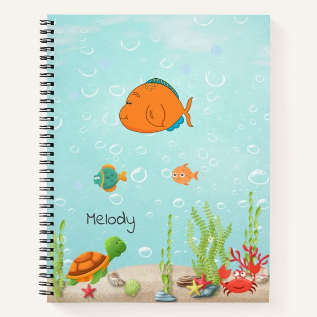 Cuaderno Colorido Regreso a la Escuela Mar Niños (Anverso)