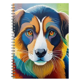 Cuaderno Colorido retrato lindo del perro