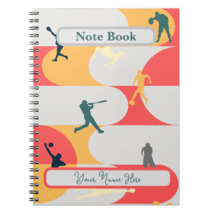 Cuaderno Colorido Retro Silueta Multideporte Personalizado