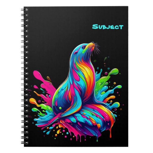 Cuaderno Colorido salto de león marino (Frente)