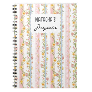 Cuaderno Colorido Shabby Estilo Chic encaje y florido Rosa