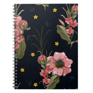 Cuaderno Colorido sobre fondo oscuro. Hojas dibujadas a man