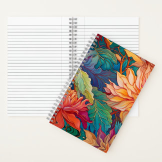 Cuaderno Colorido Tapiz Floral de Dahlia