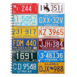 Cuaderno colorido V1 de las placas de los E.E.U.U.