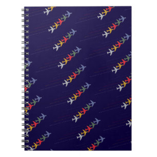Cuaderno coloridos aviones de viaje