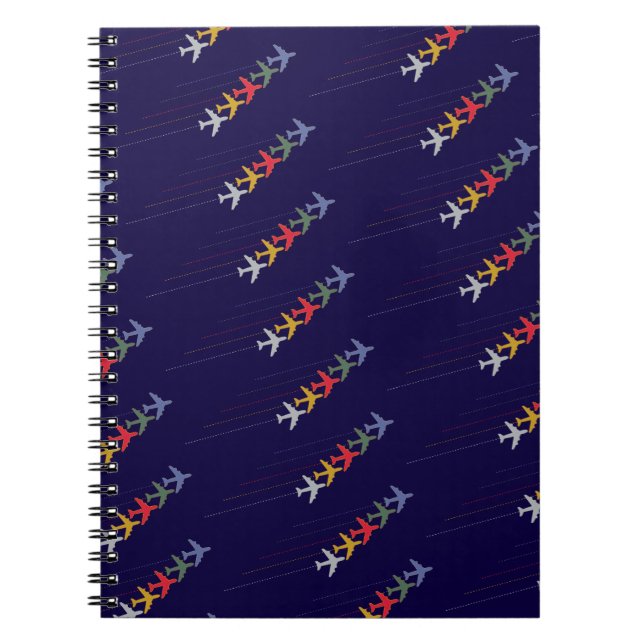 Cuaderno coloridos aviones de viaje (Frente)
