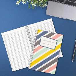 Cuaderno Coloridos Chicas Monogramado Asunto de la Escuela