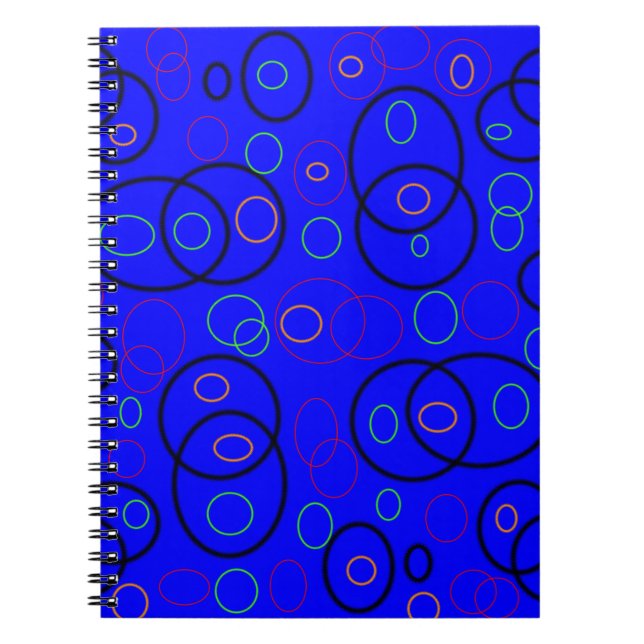 Cuaderno Coloridos círculos sobre el azul (Frente)