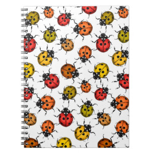 Cuaderno Coloridos ladybugs sobre blanco