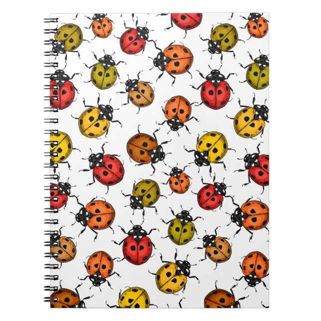 Cuaderno Coloridos ladybugs sobre blanco (Frente)