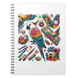 Cuaderno Coloridos loros Arte Tropical
