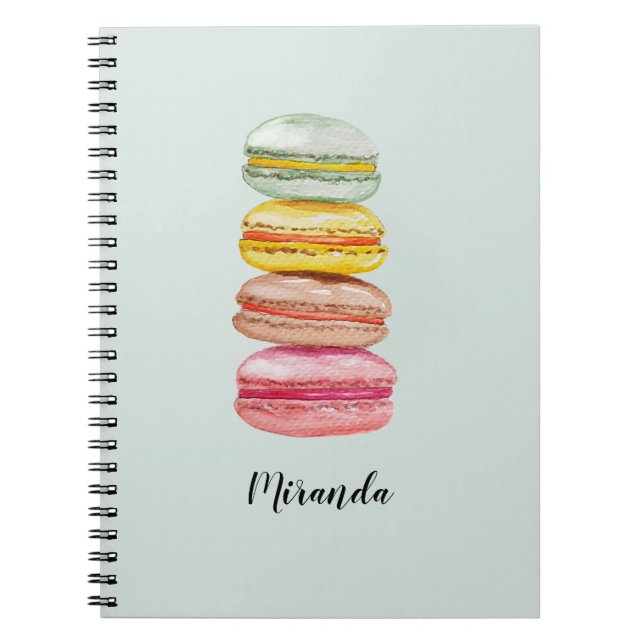 Cuaderno Coloridos Macarones franceses acuarela pintada a m (Frente)
