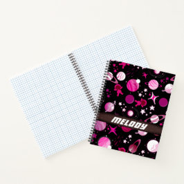 Cuaderno coloridos planetas del espacio ultraterrestre patr