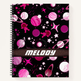 Cuaderno coloridos planetas del espacio ultraterrestre patr