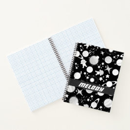 Cuaderno coloridos planetas del espacio ultraterrestre patr